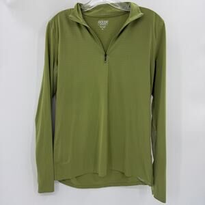 DOVER SADDLERY 1/4 Zip Shirt Womens Size M Green Long Sleeve Stretch CoolMax